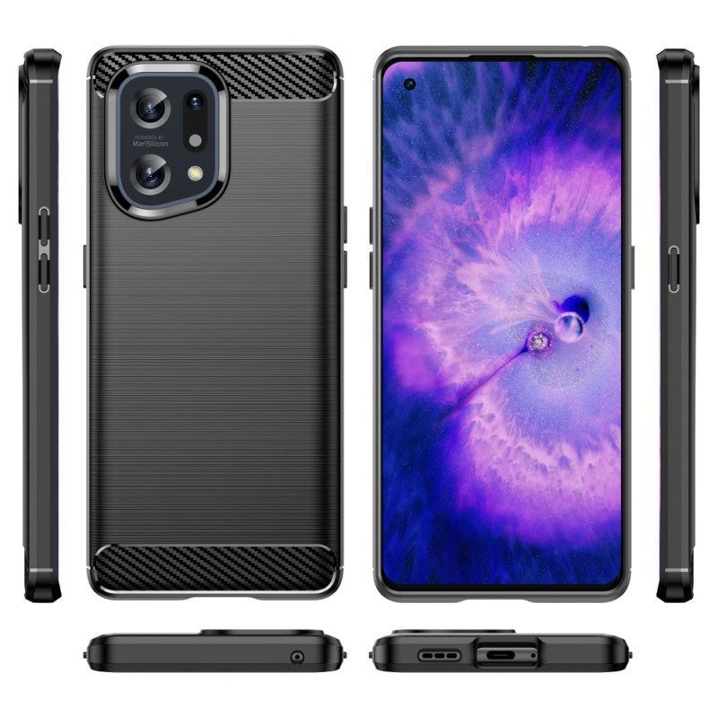 Θήκη Oppo Find X5 Βουρτσισμένο Ανθρακόνημα